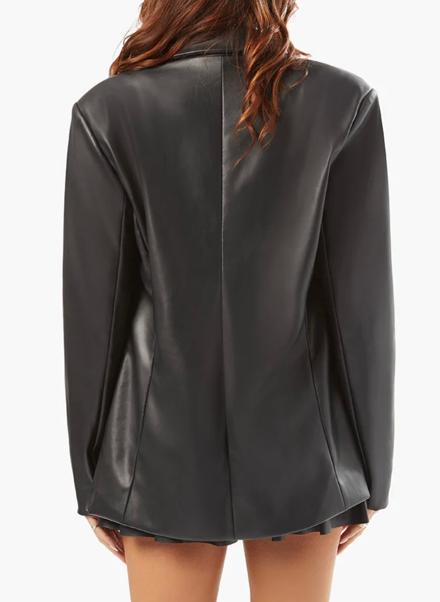 Vegan Leather Blazer