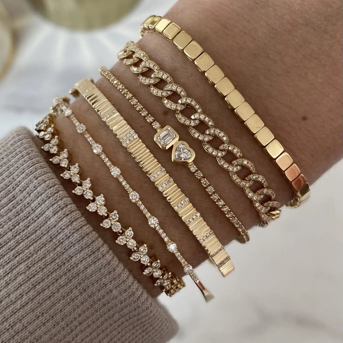 Paved Gold Bangle