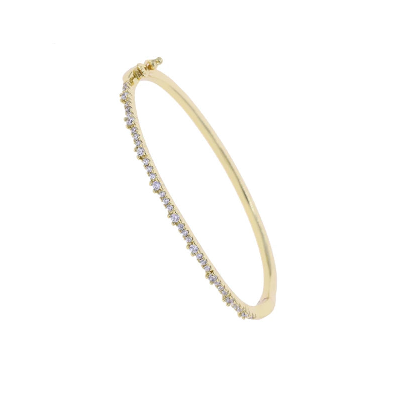Paved Gold Bangle