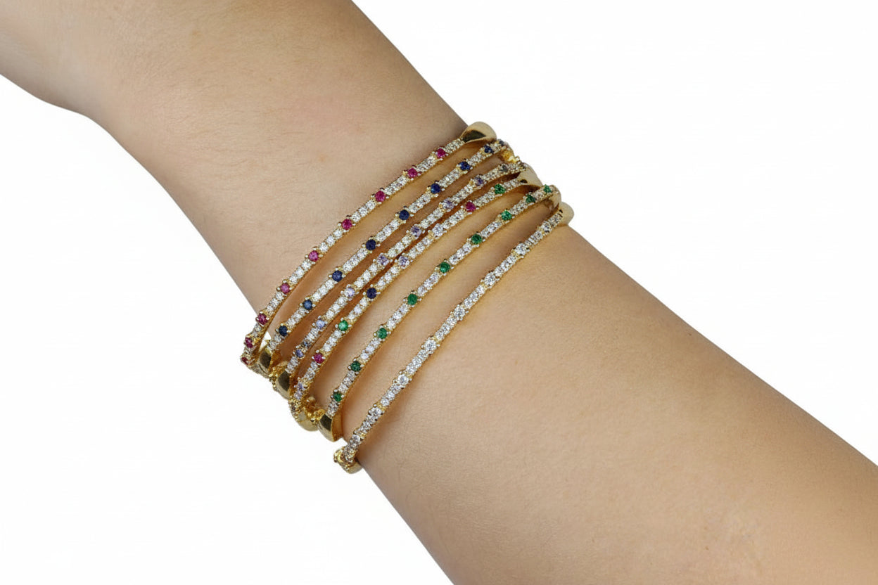 Paved Gold Bangle
