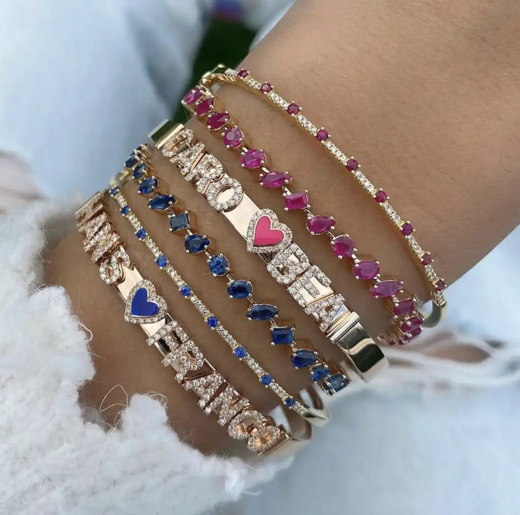 Paved Gold Bangle