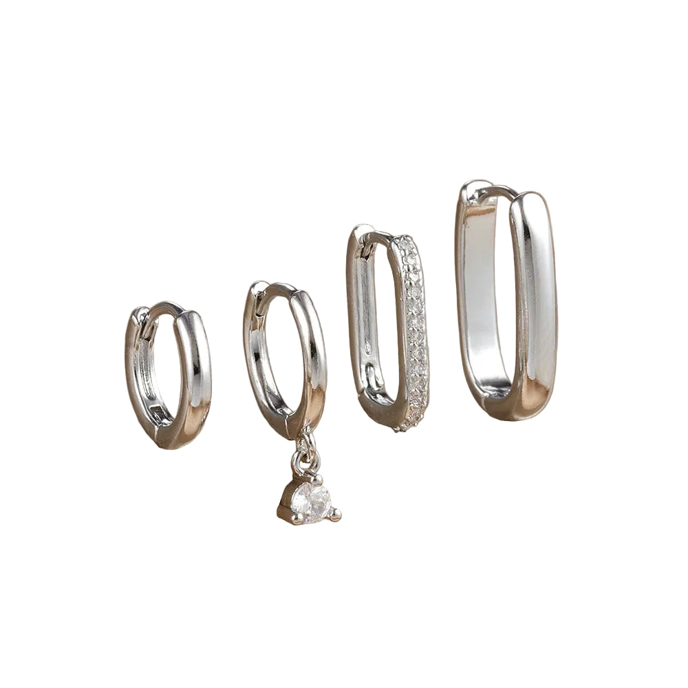 4pcs Gold Plated Hoop Set