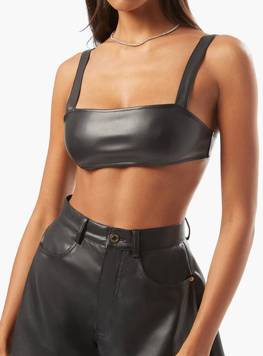 Vegan Leather Bra Top